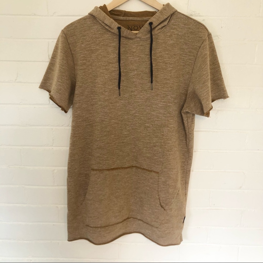 Men's Nova brown hooded drawstring teeshirt